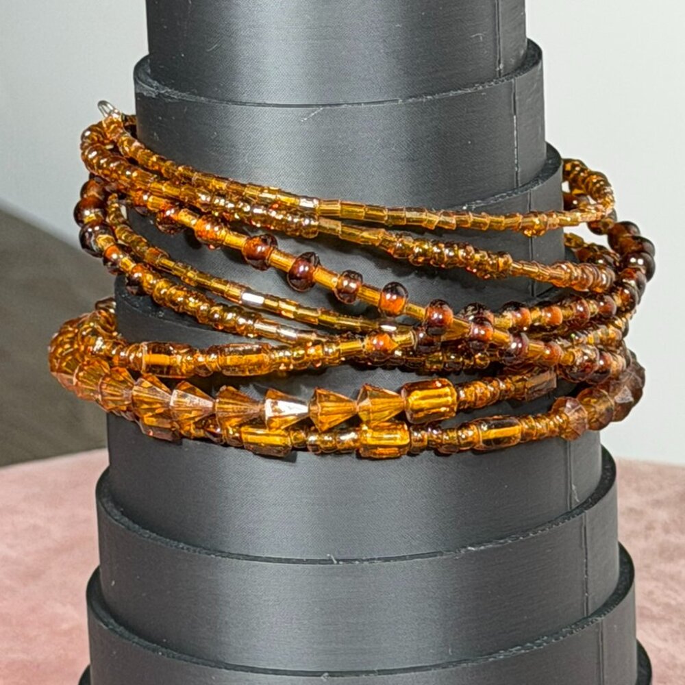 Beaded Memory Wire Wrap Bracelet Statement Jewelry - image 4